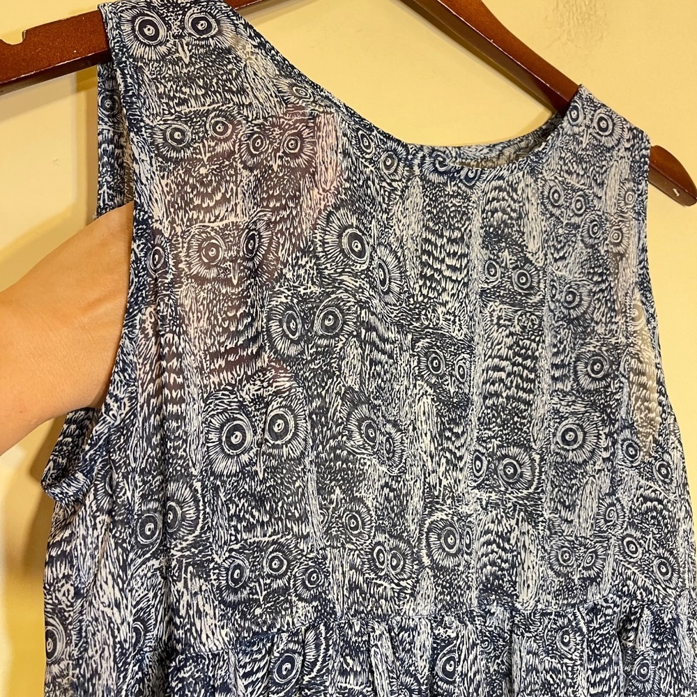 Silk Owl Blue Patterned Maxi Dress - Picture 4 of 9